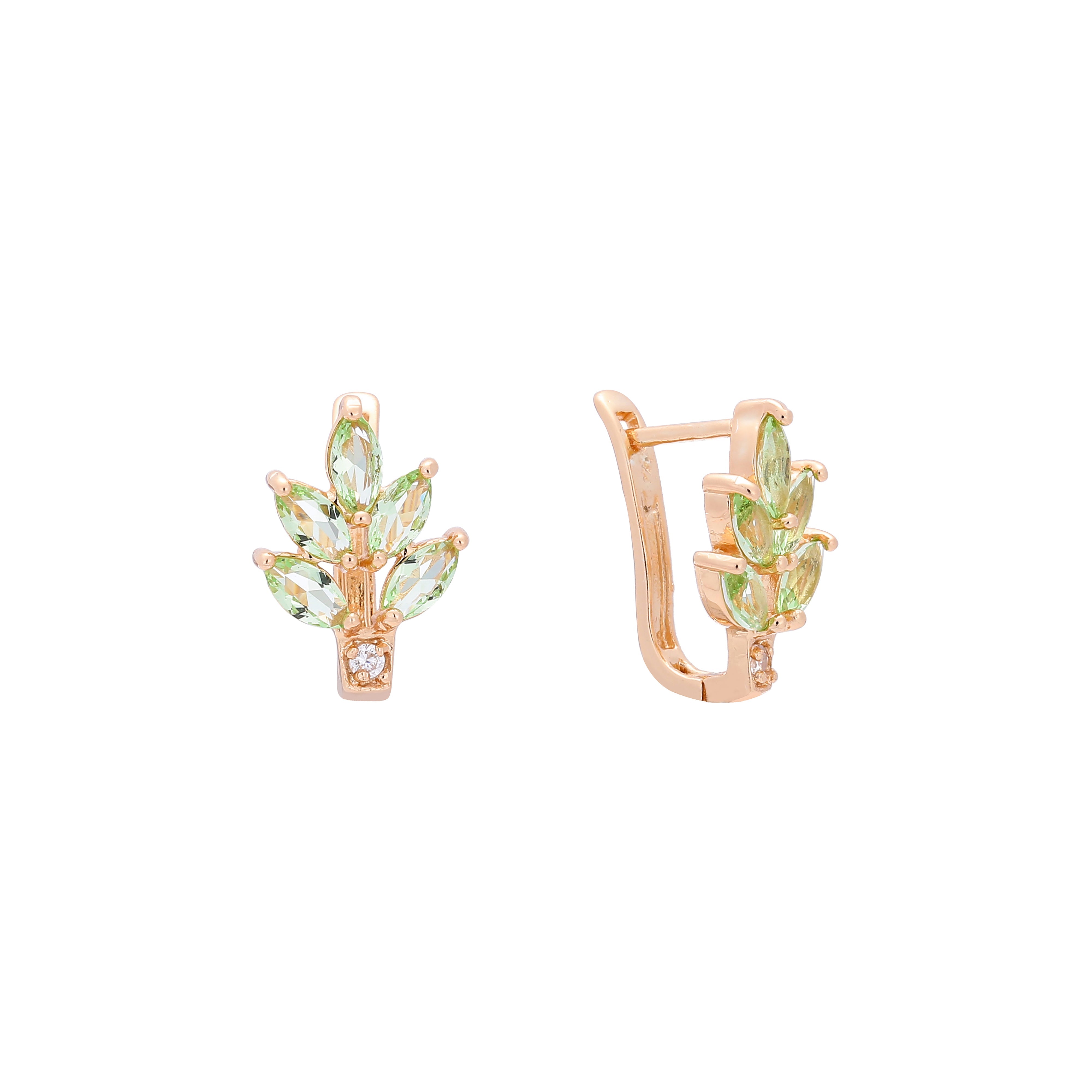 Aretes de racimo en Oro de 14K, Oro de 18K, Baño de Oro Rosa colores