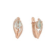 Rose Gold two tone earrings with Lake Blue stone