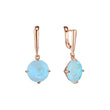 Rose Gold earrings with round colorful stone / turquoise