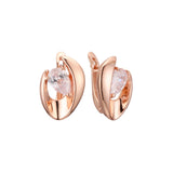 Pendientes Solitario en Oro de 14K, baño de Oro Rosa colores