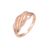 Anillos entrelazados de oro rosa adoquines