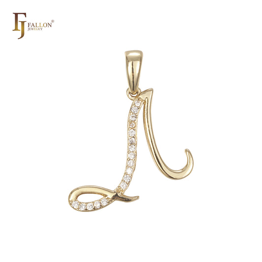 Elegant Letter A 14K Gold, Rose Gold Pendant