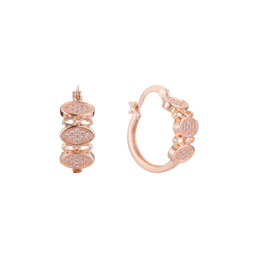 Hoop earrings in 14K Gold, Rose Gold plating colors