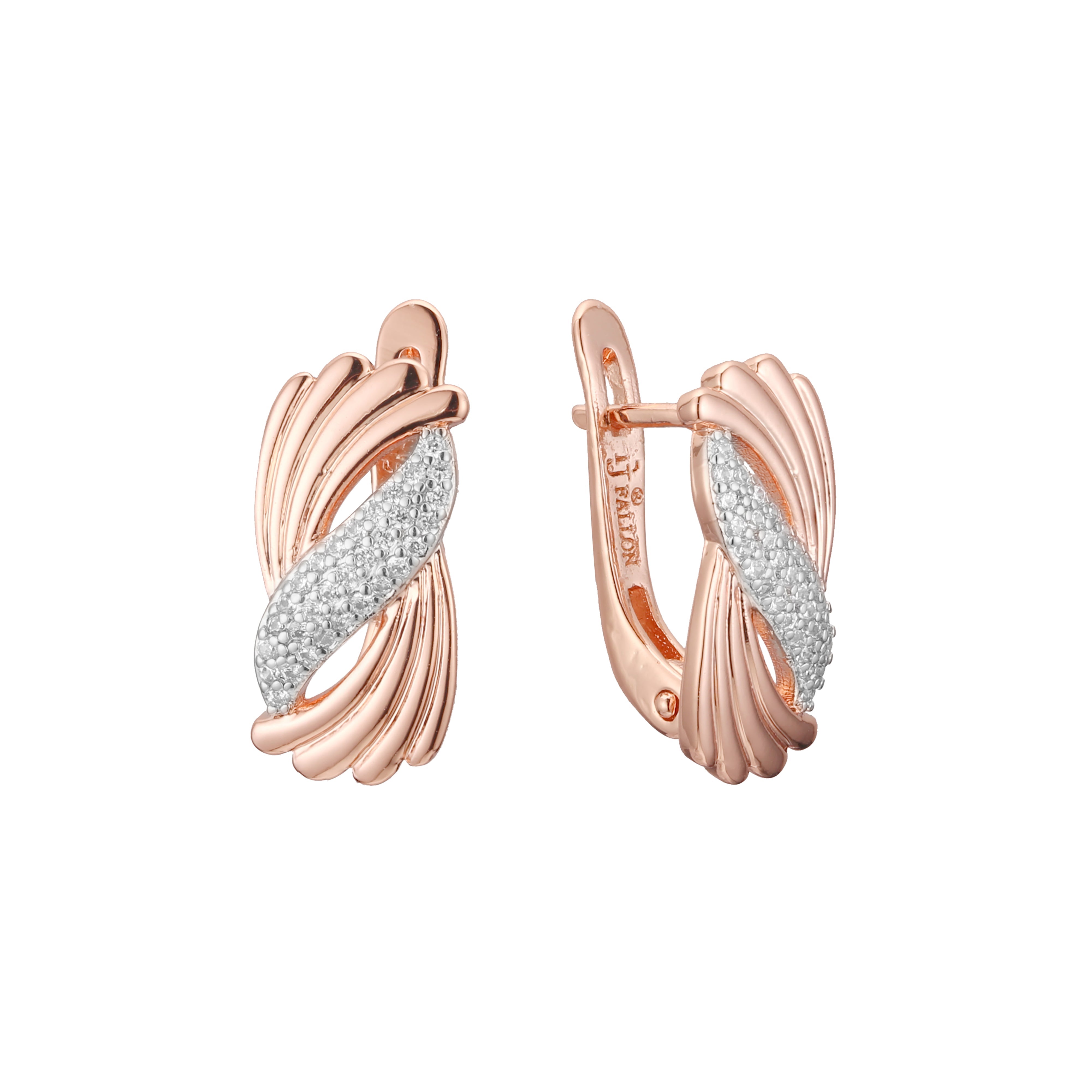 Earrings in 14K Gold, Rose Gold, two tone plating colors