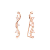 Aretes de oruga en Oro de 14K, baño de Oro Rosa colores