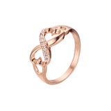 Anillos Infinity corazón adoquines en Oro de 14K, colores baño de Oro Rosa