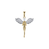 Colgante alas de ángel en Oro Rosa bicolor, Oro Blanco, baño de Oro 14K colores