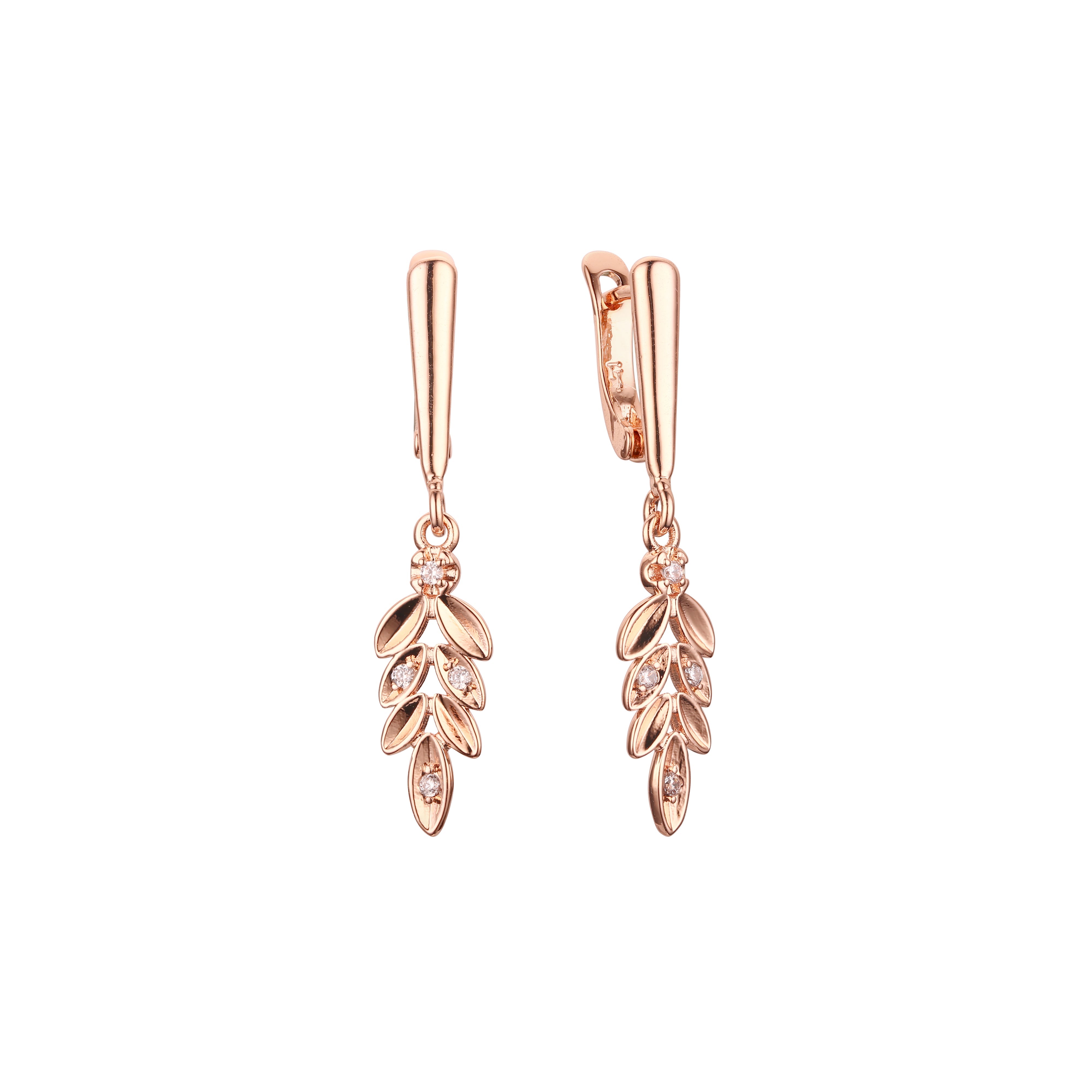 Earrings in Rose Gold, two tone plating colors