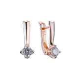 Solitaire earrings in 14K Gold, 18K Gold two tone plating colors