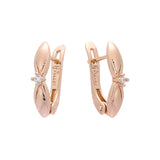 Solitaire ribbon CZ Rose Gold earrings