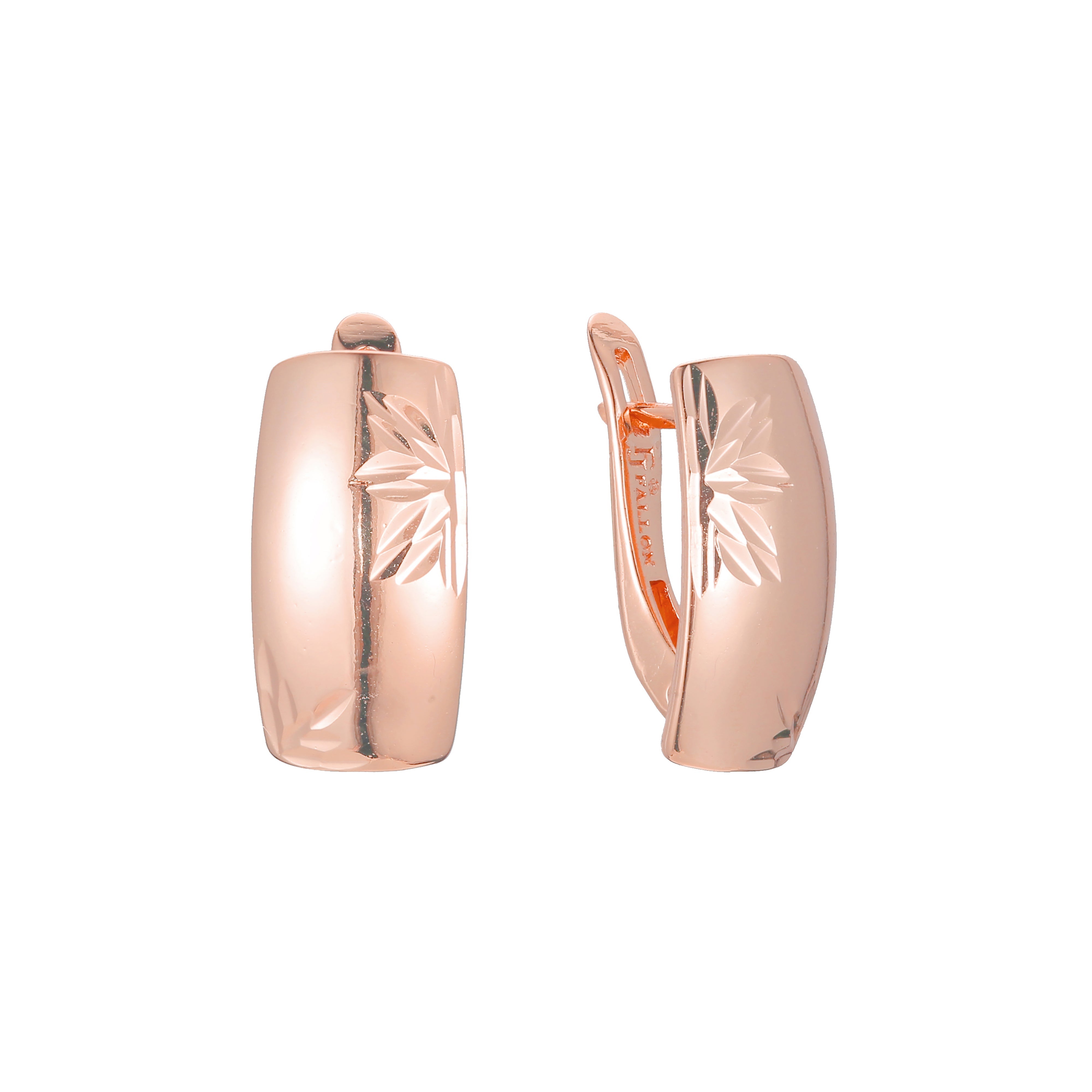 Brincos em ouro 14K, ouro rosa, duas cores de revestimento