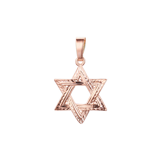 Star of David pendant in Rose Gold, 14K Gold plating colors