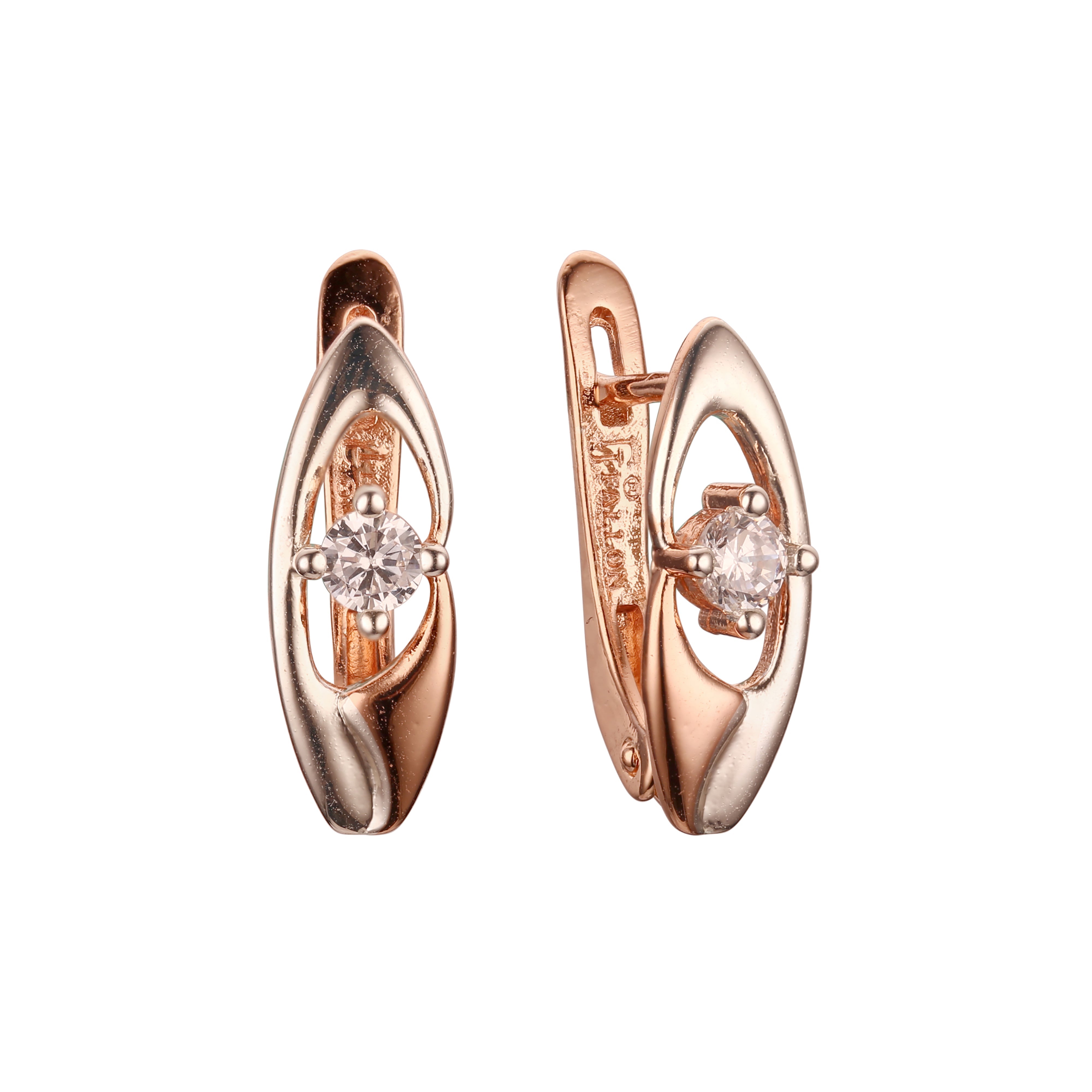 Rose Gold two tone earrings