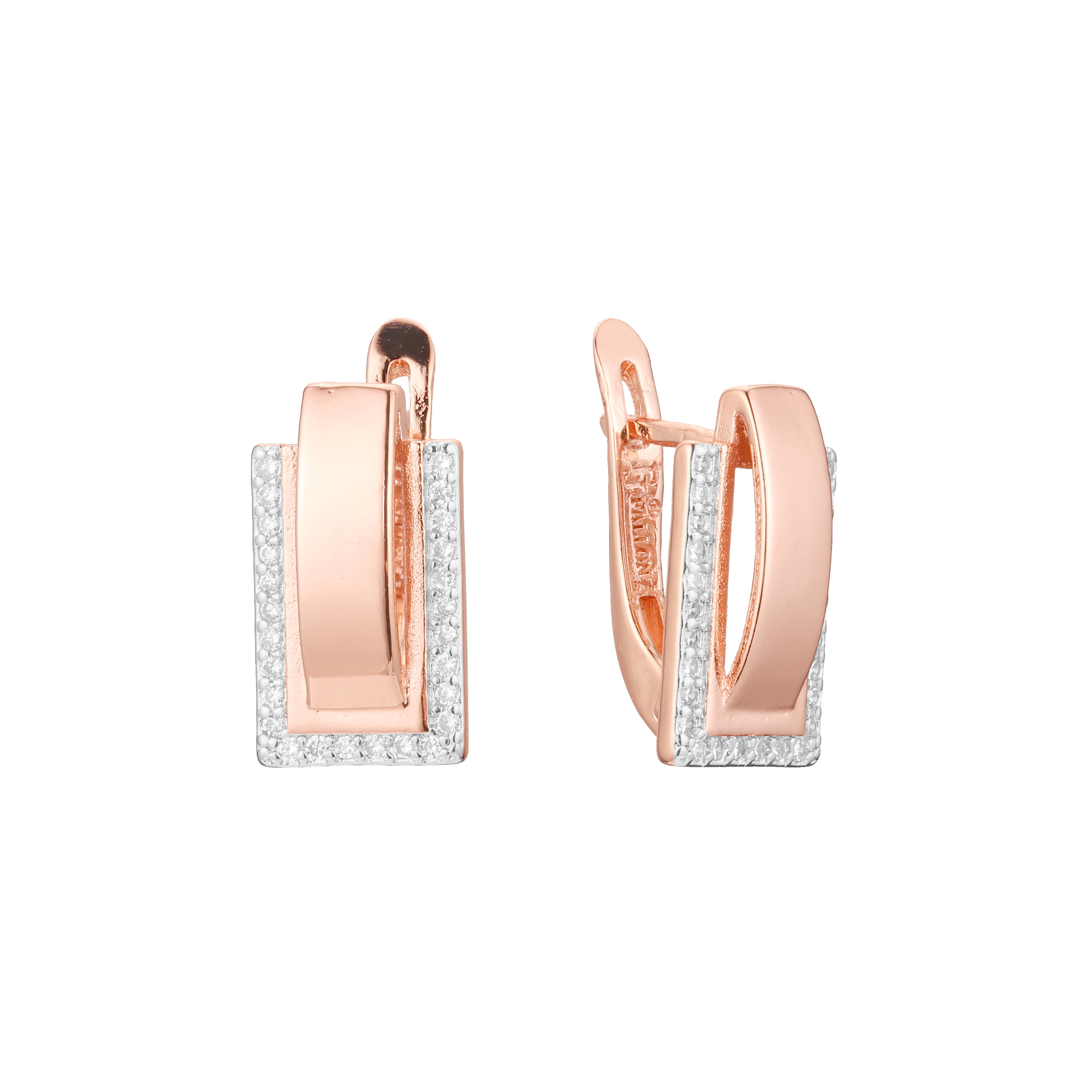 Cluster earrings in 14K Gold, Rose Gold, two tone plating colors