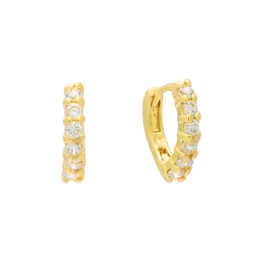 Aretes cluster huggie en Oro de 14K, Oro de 18K, Baño de Oro Rosa en colores