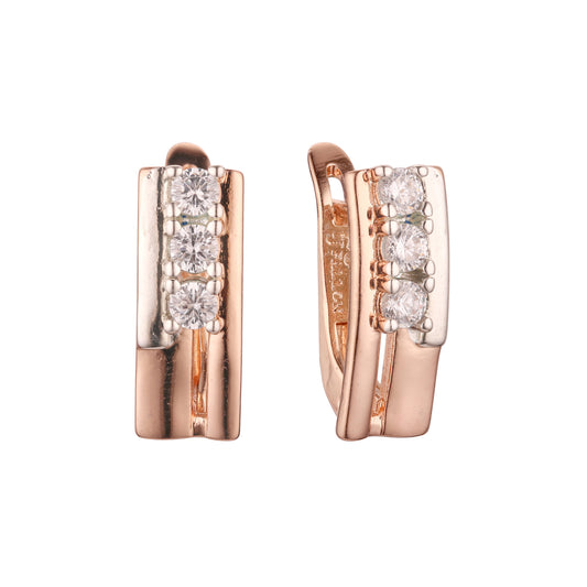 Rose Gold two tone earrings