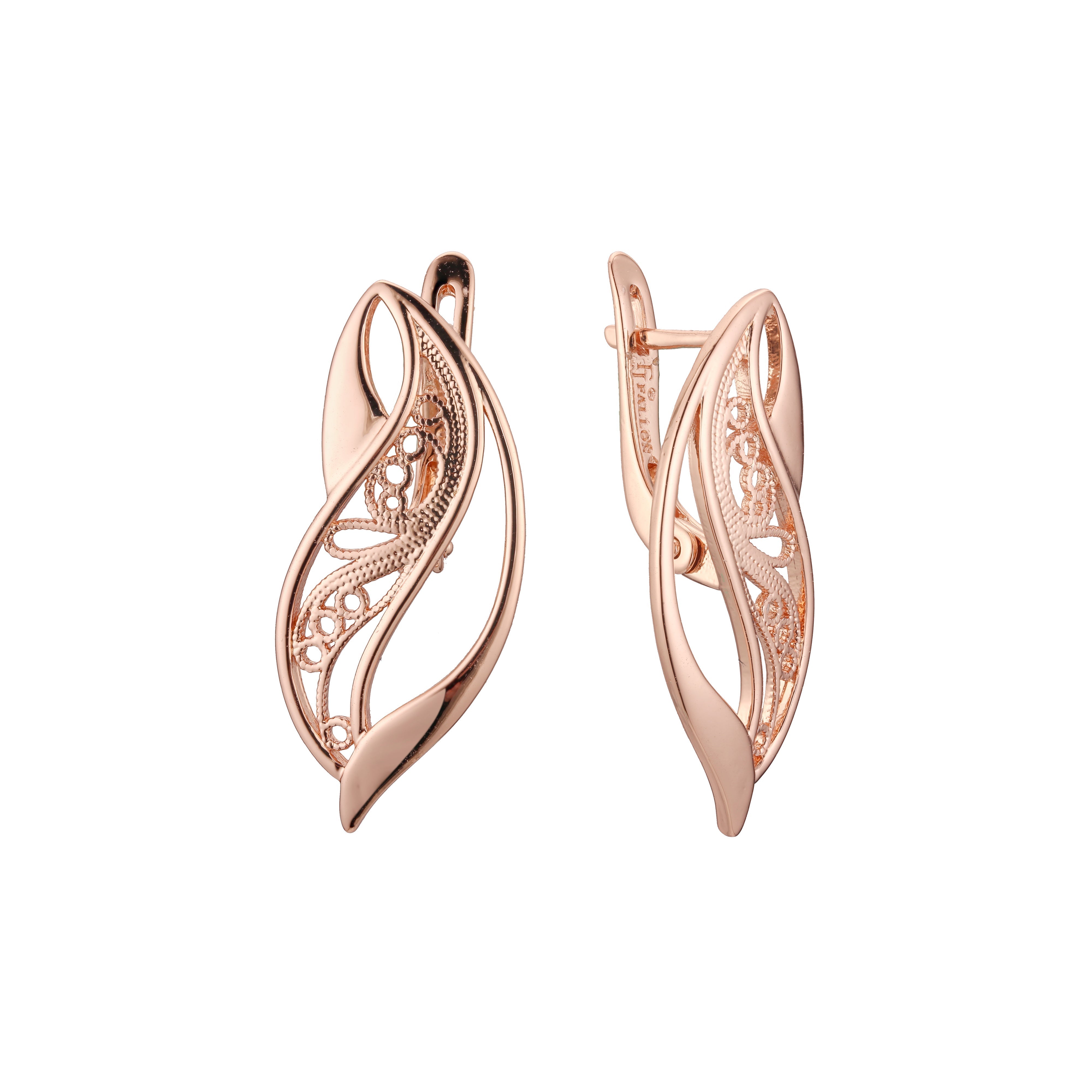 Pendientes en Oro de 14K, baño de Oro Rosa colores