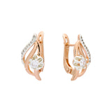 Aretes de Oro 14K de dos tonos