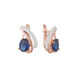 Solitaire big stone earrings in 14K Gold, Rose Gold, two tone plating colors