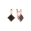 Black rhombus 14K Gold, Rose Gold earrings