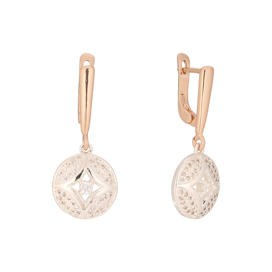 Rose Gold two tone earrings