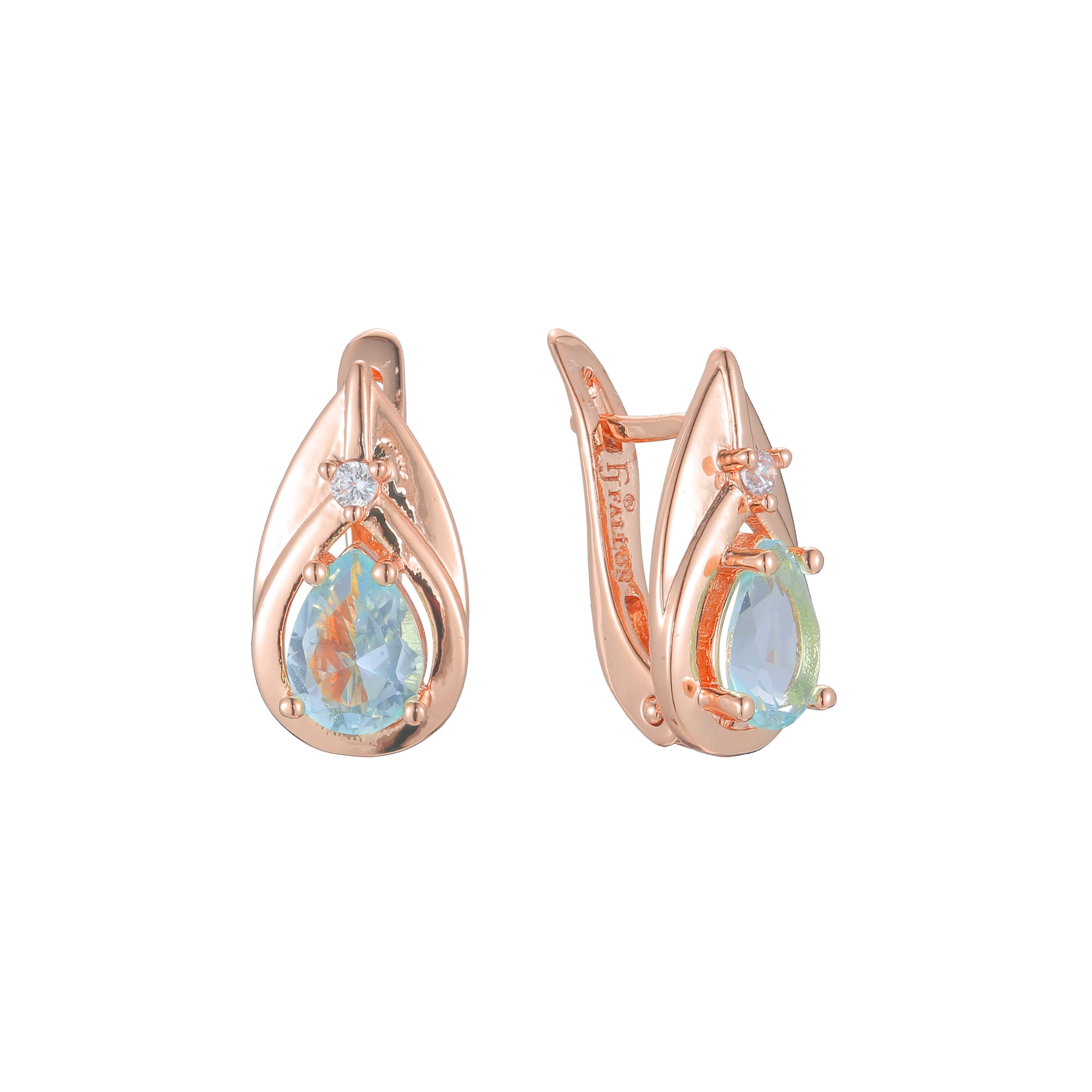 Aretes de racimo en Oro de 14K, Oro Rosa, baño de dos colores