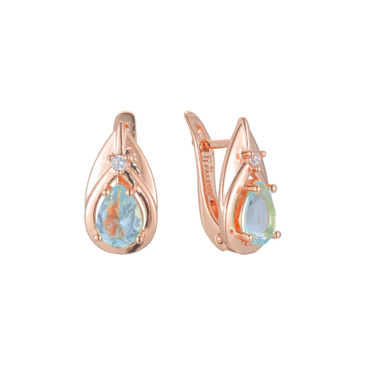 Aretes de racimo en Oro de 14K, Oro Rosa, baño de dos colores