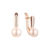 Pearl earrings in Rose Gold, two tone plating colors