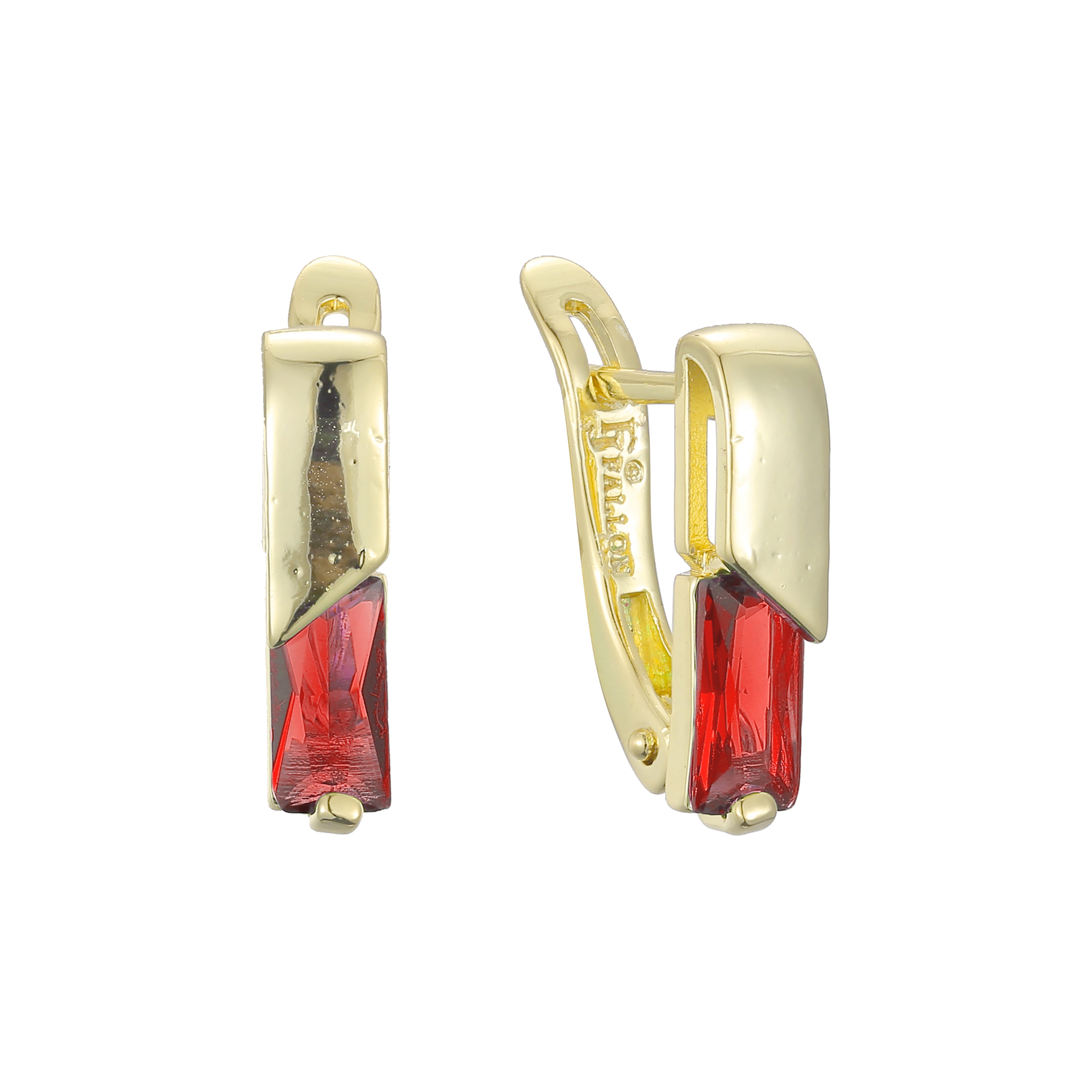 Pendientes Solitario en Oro de 14K, baño de Oro Rosa colores