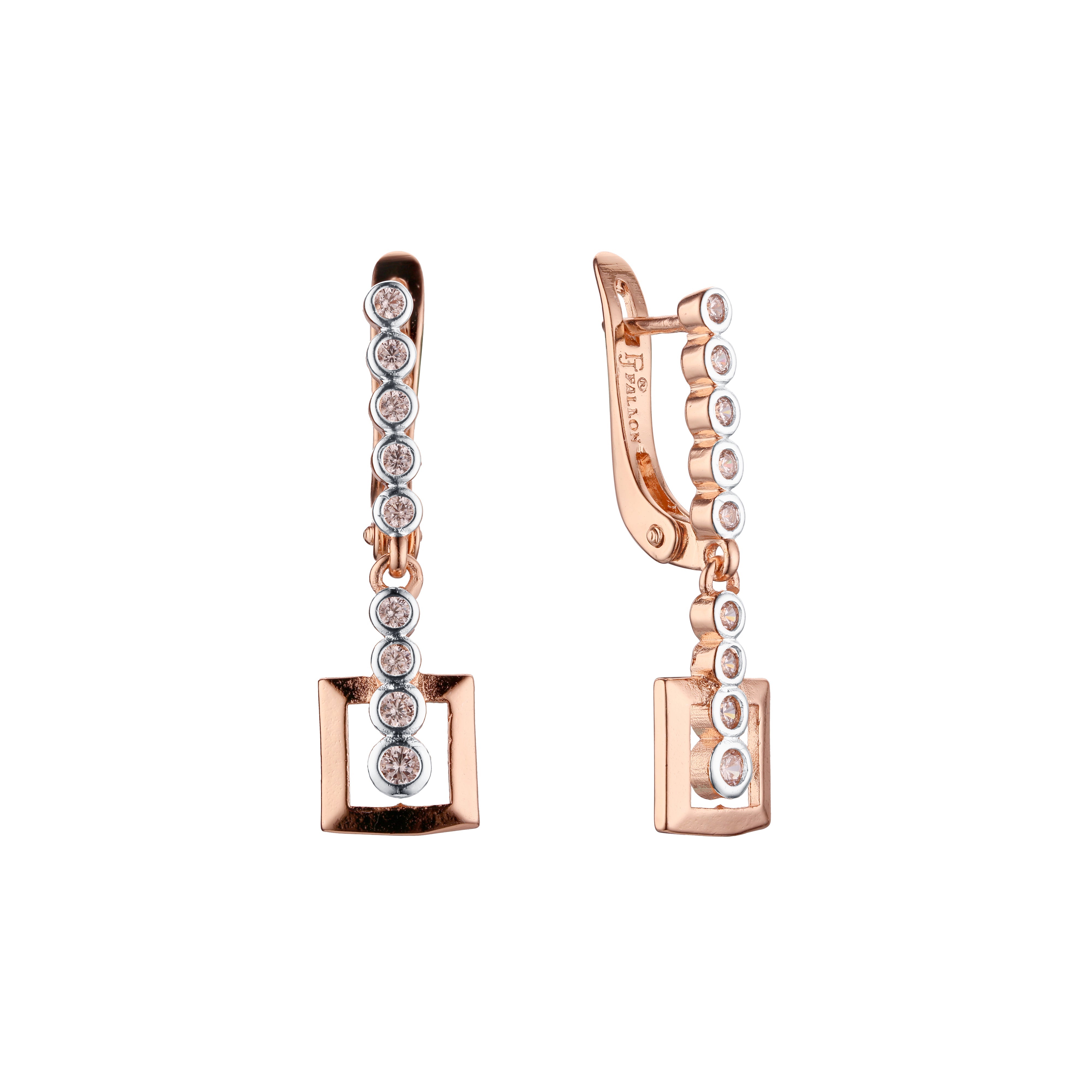 Earrings in Rose Gold, two tone plating colors