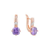 Aretes de racimo en Oro de 14K, Oro Rosa, baño de dos colores