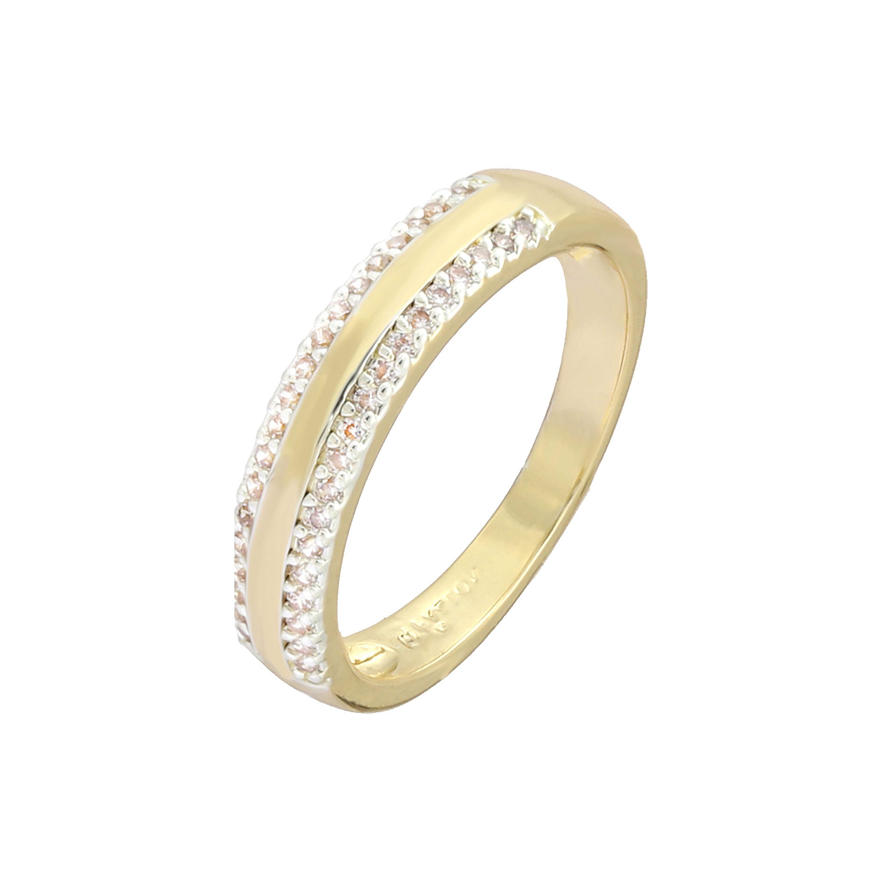 Anillos diseño liso adoquines en Oro Blanco, baño de Oro 14K colores