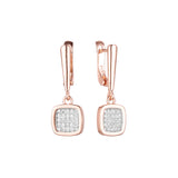 Aretes en Oro 14K, Oro Rosa, baño en dos tonos