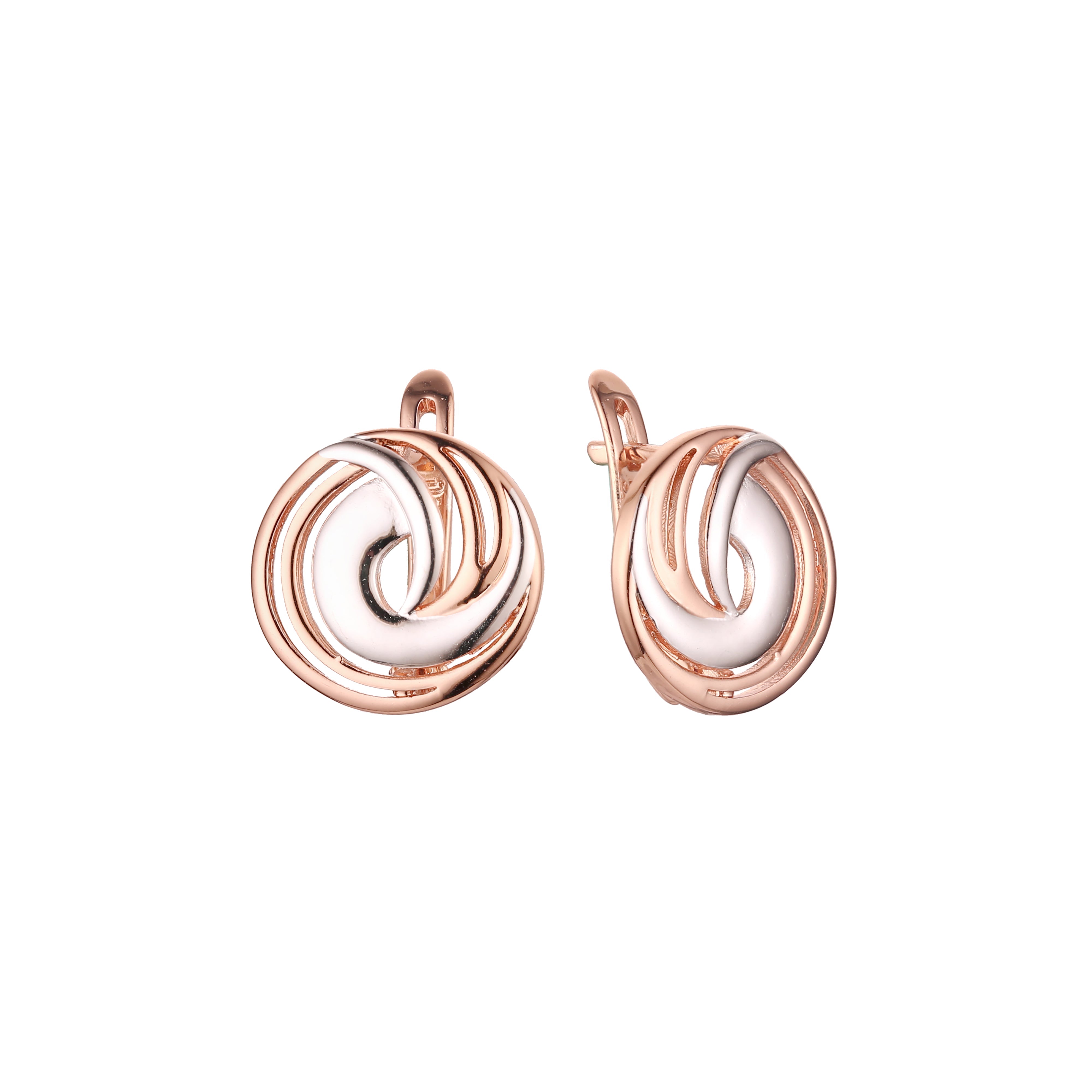 Earrings in Rose Gold, two tone plating colors