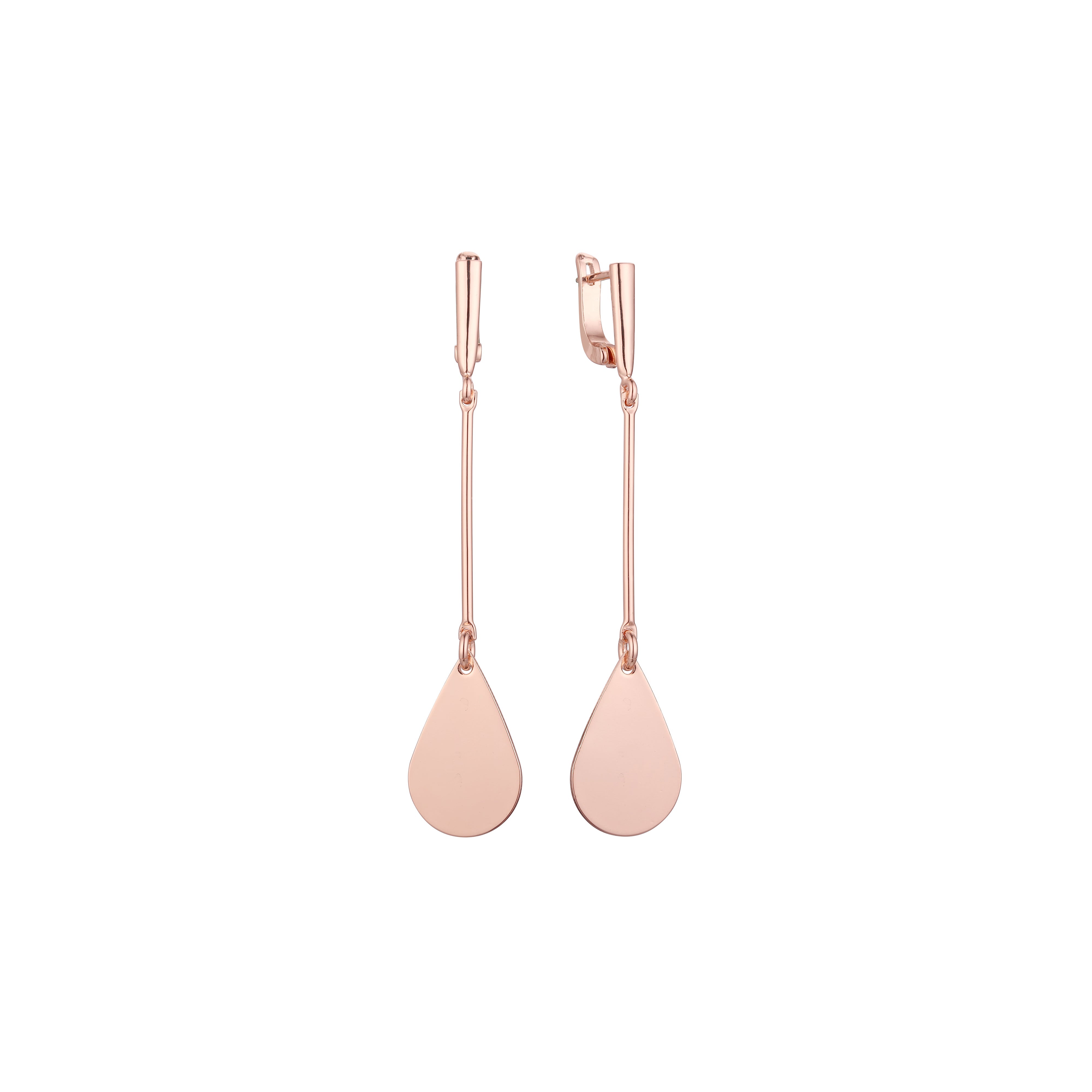 Rose Gold rose petal drop earrings