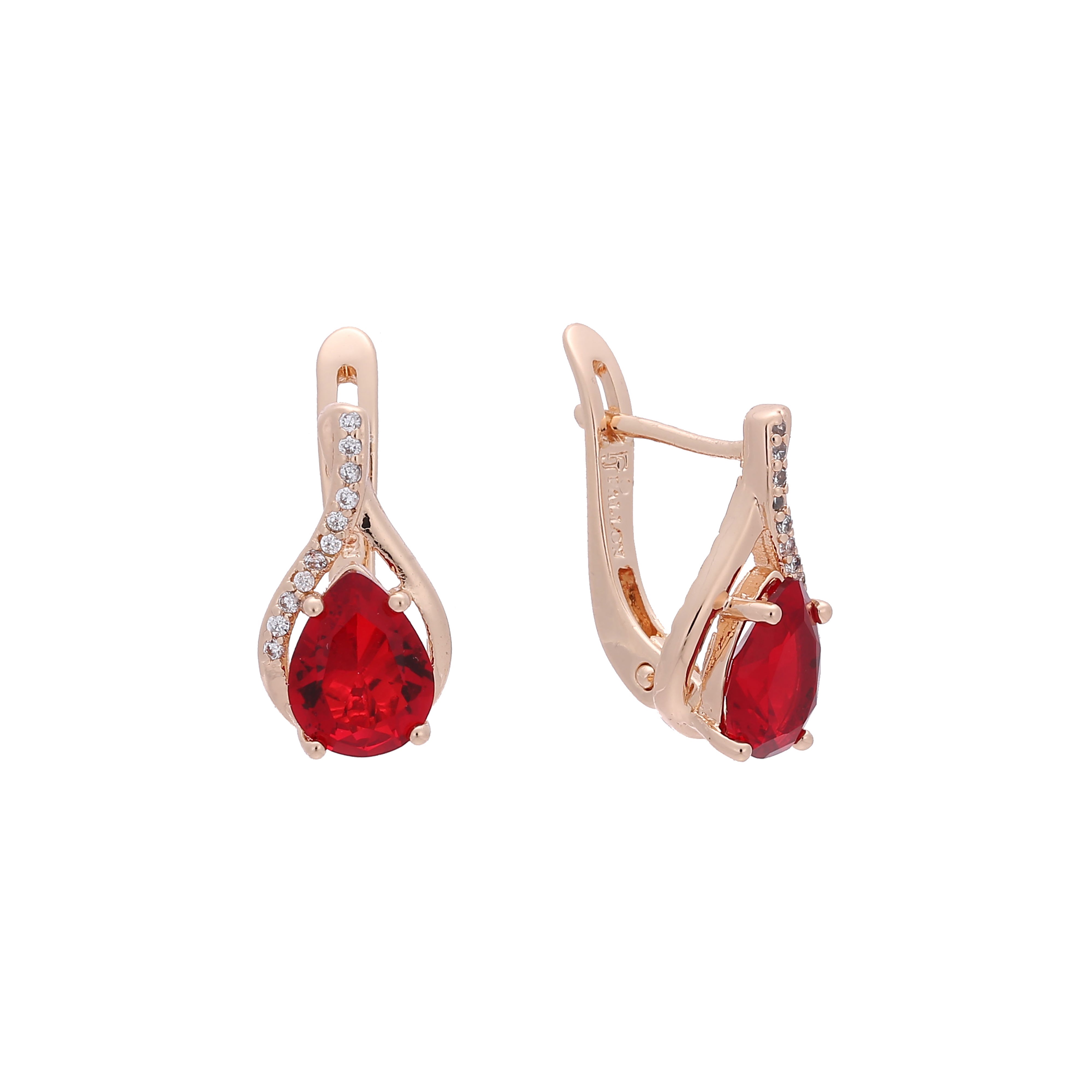 Rose Gold teardrop solitaire earrings