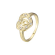 14K Gold heart rings with halo stone