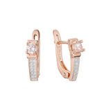 Aretes en Oro 14K, Oro Rosa, baño en dos tonos