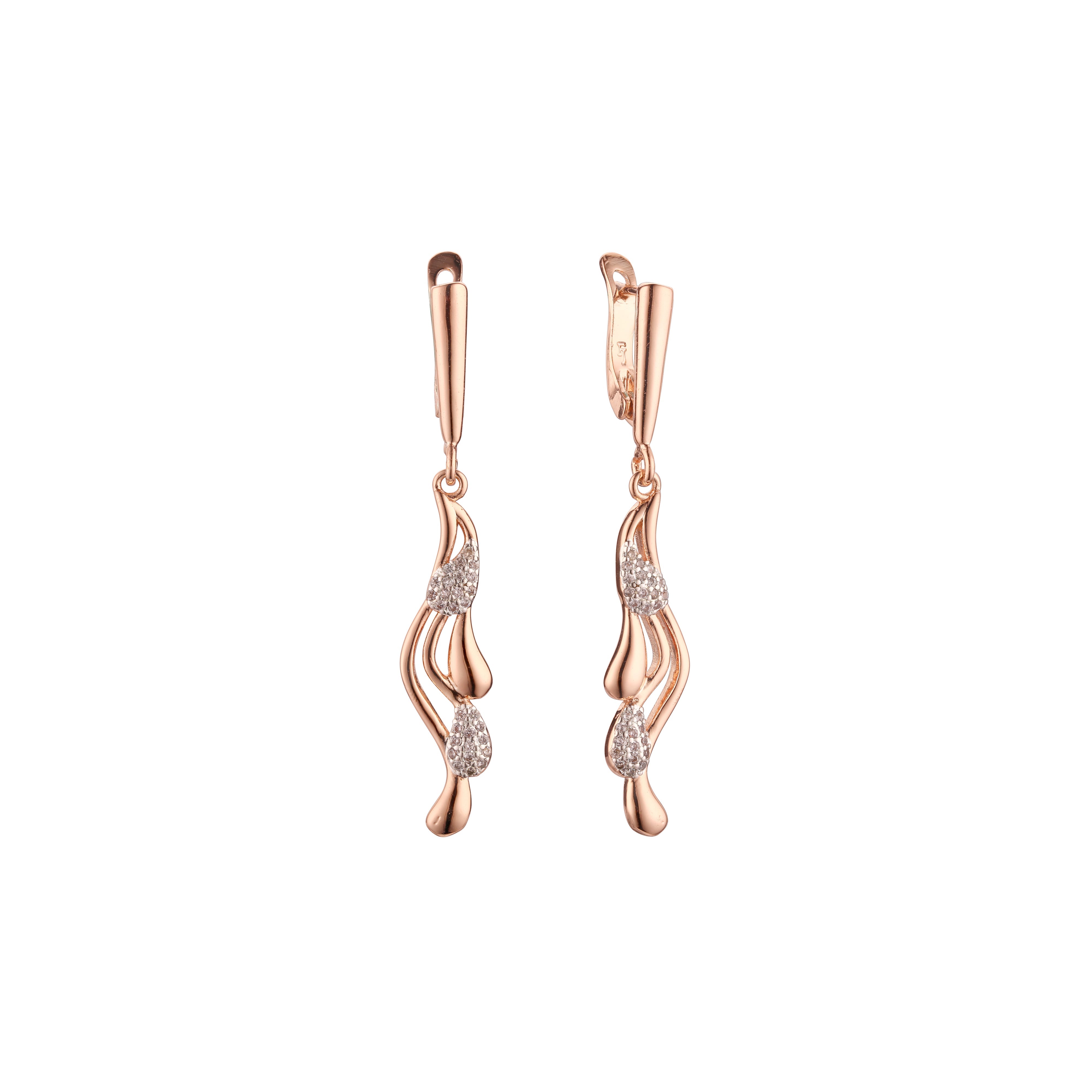 Rose Gold two tone earrings