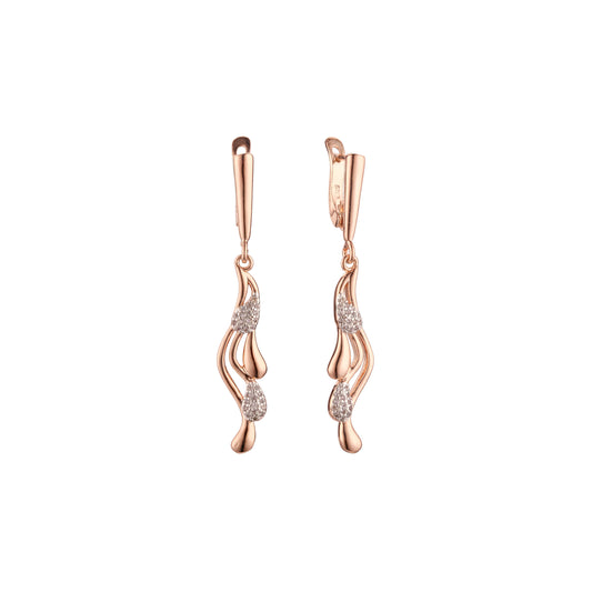 Pendientes de dos tonos de oro rosa