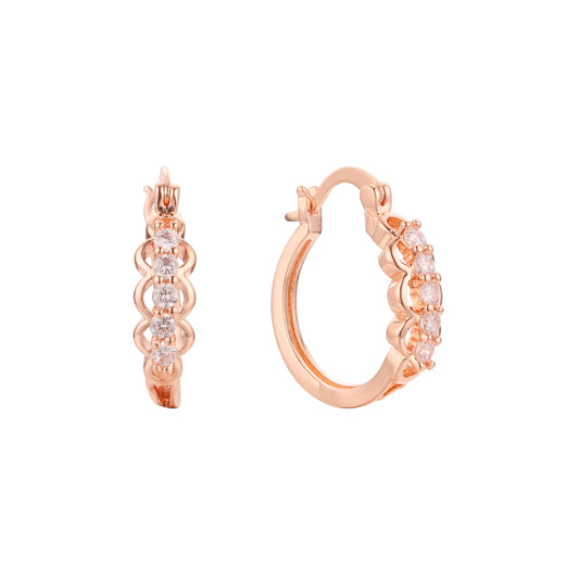 Aretes de aro en Oro de 14K, baño de Oro Rosa colores