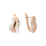 14K Gold, Rose Gold two tone earrings