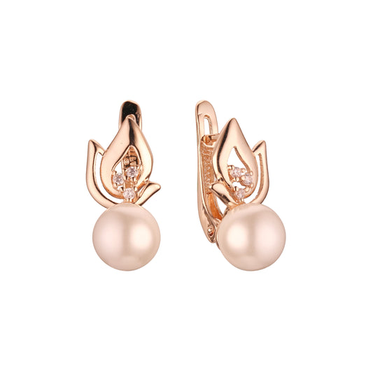 Rose Gold pearl earrings