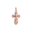 Catholic cross budded pendant in Rose Gold & 14K Gold plating colors