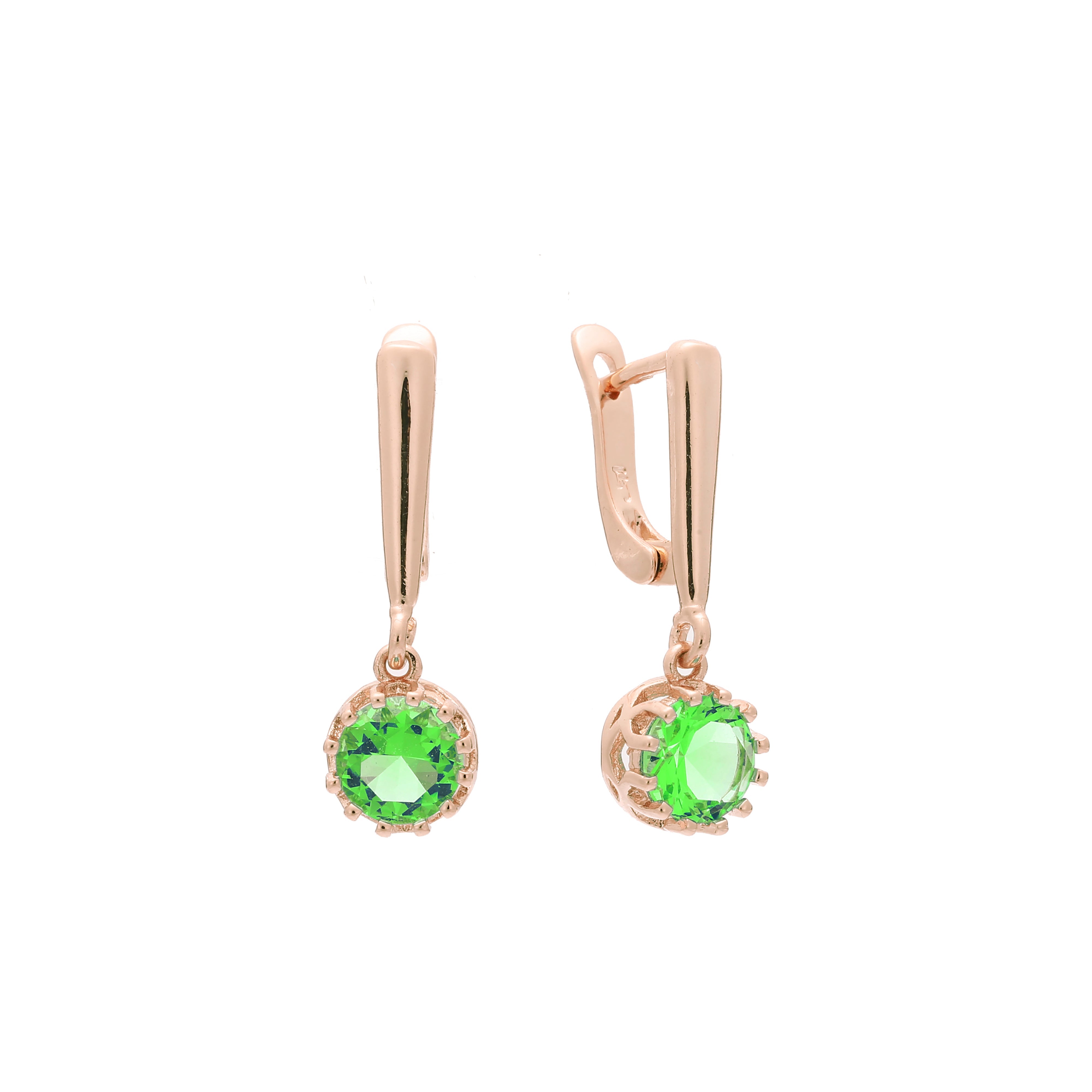 Halo earrings in 14K Gold, Rose Gold plating colors