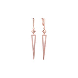 Aretes triangulares altos en Oro de 14K, Oro Rosa, baño de dos tonos