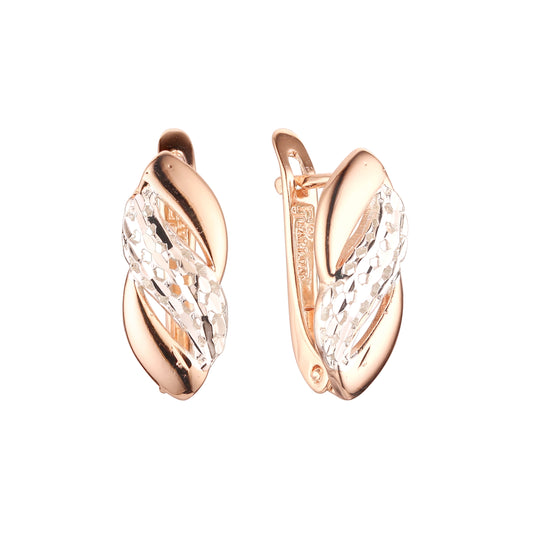 Earrings in Rose Gold, two tone plating colors