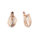 Leaves Rose Gold two tone earrings