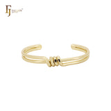 Double twisted wire 14K Gold, Rose Gold, White Gold bangle bracelets