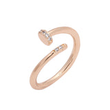 Juste un Clou pavé de circonita blanca Oro rosa, anillos abiertos de Oro 14K